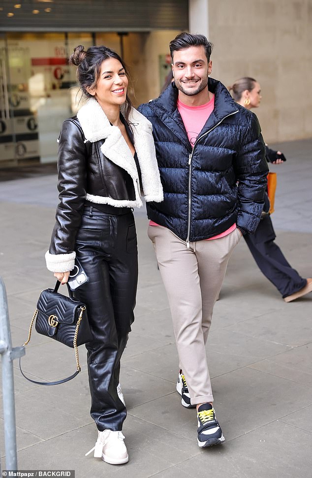 Love Island's EkinSu Culculoglu and Davide Sanclimenti share a kiss outside BBC studios