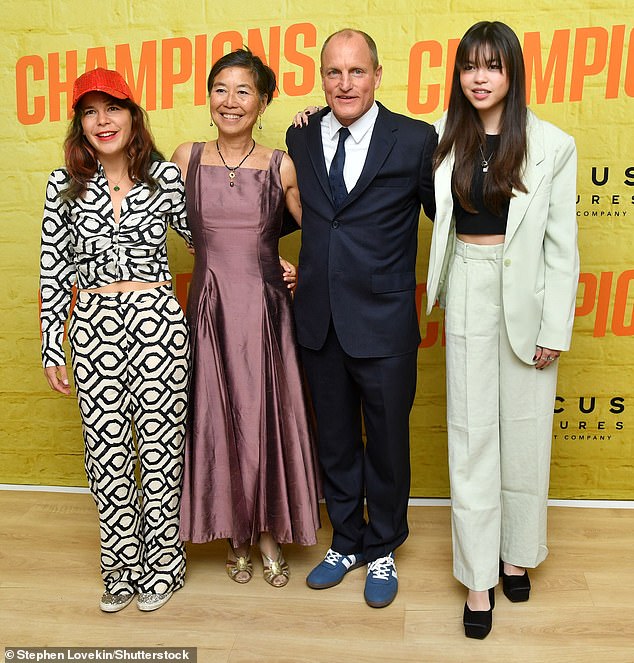 Woody Harrelson and wife Laura Louie join daughters for rare red carpet