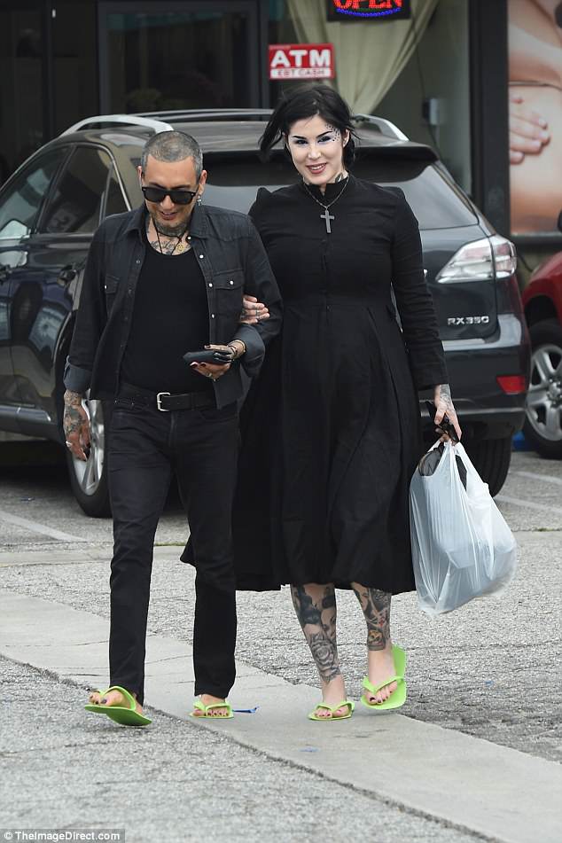 Kat Von D and husband Rafael Reyes treat themselves to pedicures in LA