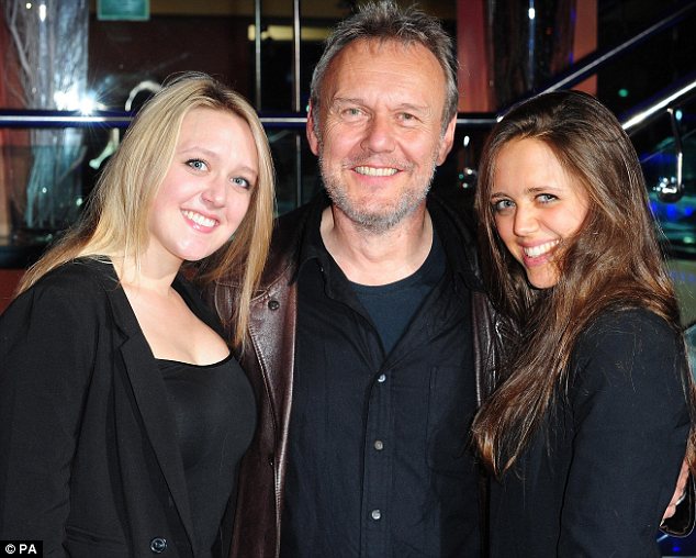 Anthony Head brings his pretty actress daughters to the screening of