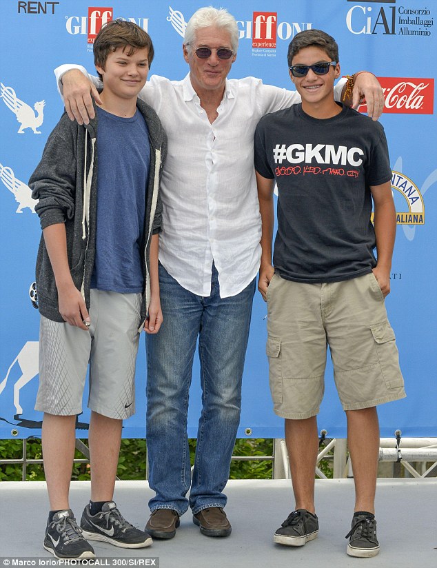 Richard Gere joined by son Homer James Jigme at Giffoni Film Festival