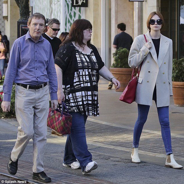 Karen Gillan channels sixties chic with her parents Daily Mail Online