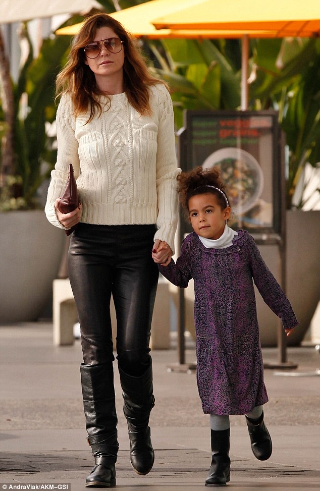 Ellen Pompeo rocks winter chic as she steps out with daughter Stella