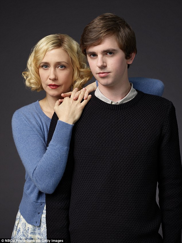 Bates Motel's Vera Famiga and Freddie Highmore pose for creepy stills