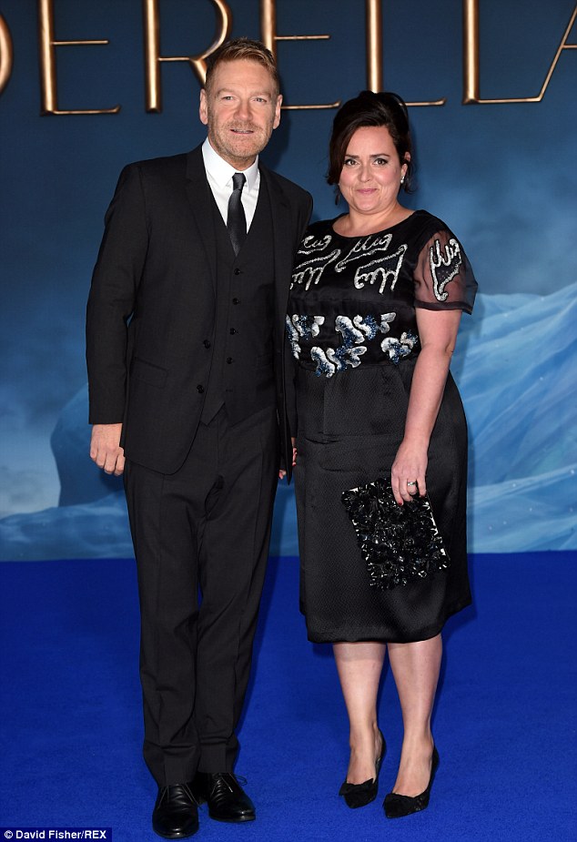 Branagh cosies up to wife Lindsay Brunnock at the London