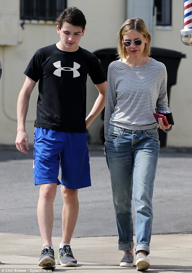 Calista Flockhart & son Liam