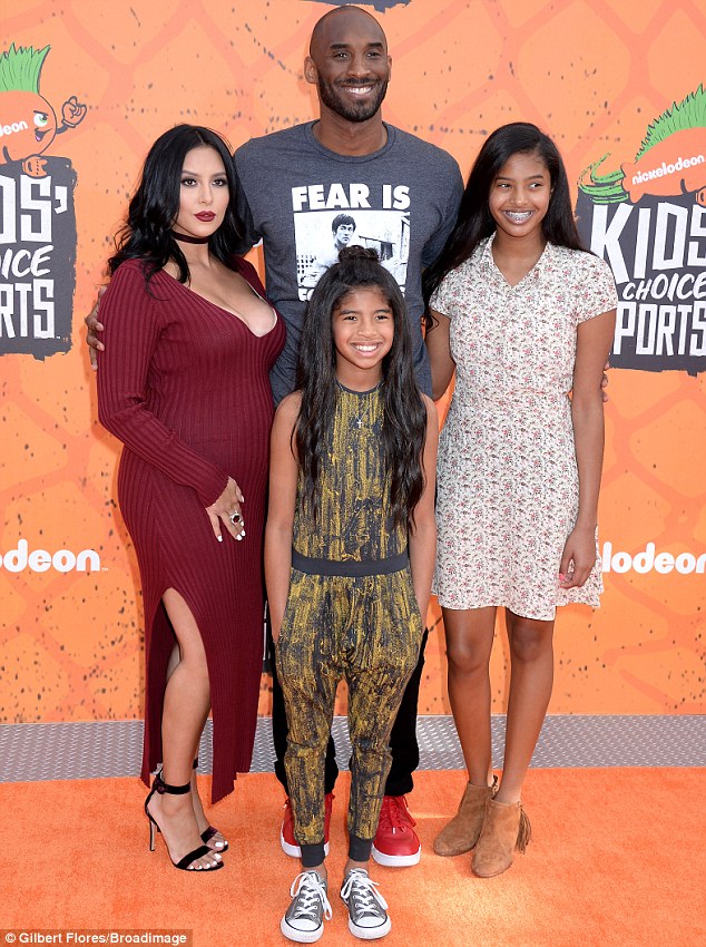 Vanessa Bryant dresses baby bump in maroon dress at Kids' Choice Sports