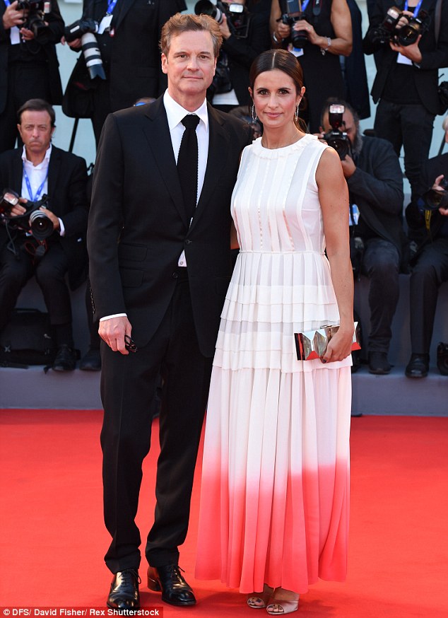 Livia Firth cuddles up to husband Colin on red carpet at Venice Film