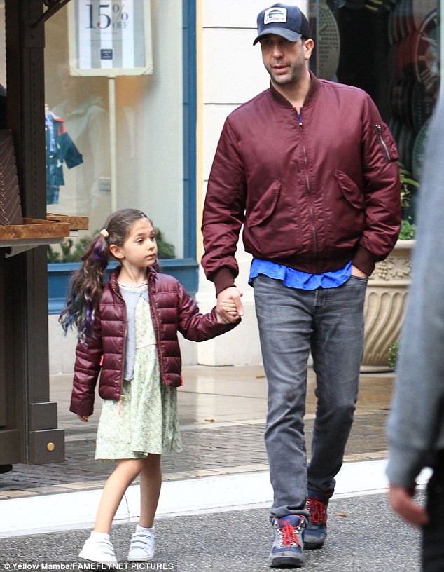 David Schwimmer and daughter Cleo wear matching burgundy coats Daily