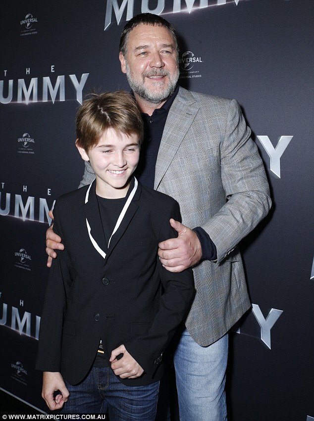 Russell Crowe attends premiere with son Tennyson Daily Mail Online