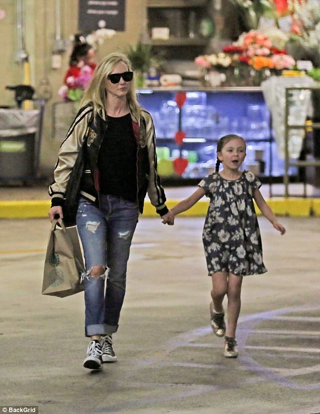 Kimberly Stewart holds hands with daughter Delilah Daily Mail Online