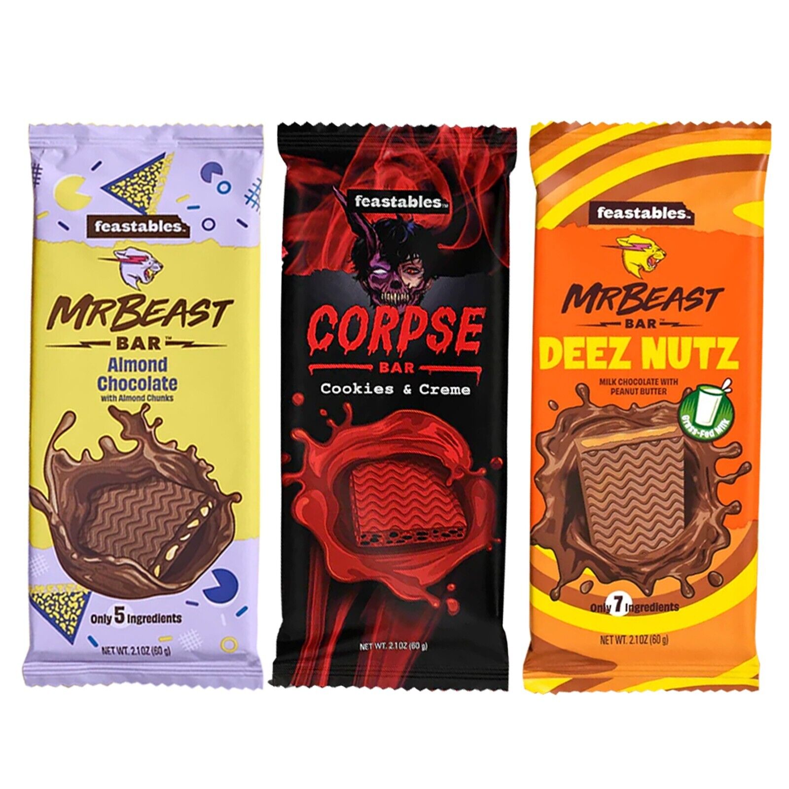 MrBeast Feastables Almond Deez Nutz Corpse Mr Beast Chocolate Bar [3
