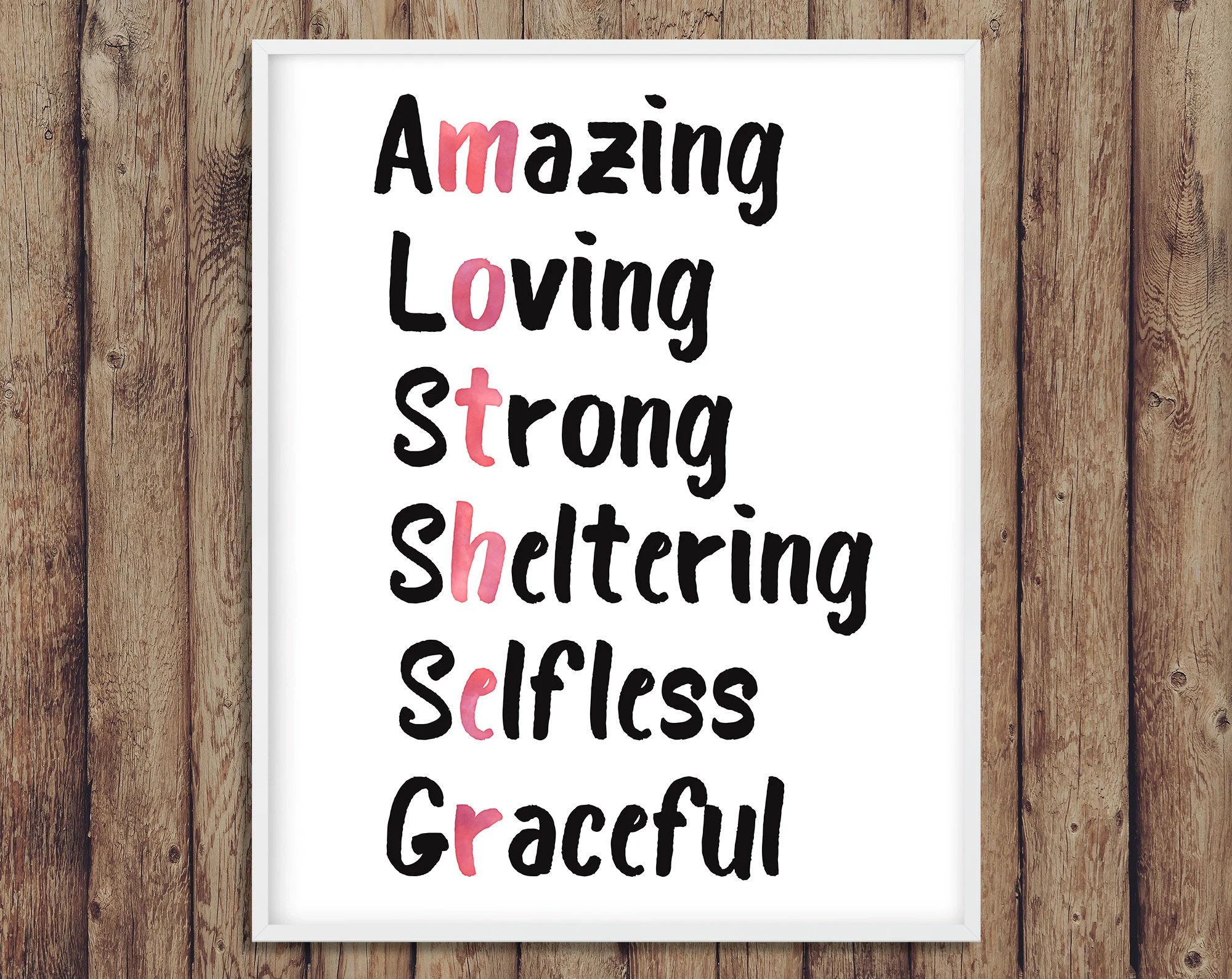 Mother Meaning, Instant Download, Digital File, Gift for Mom, Artwork, Printable, Decor, Custom