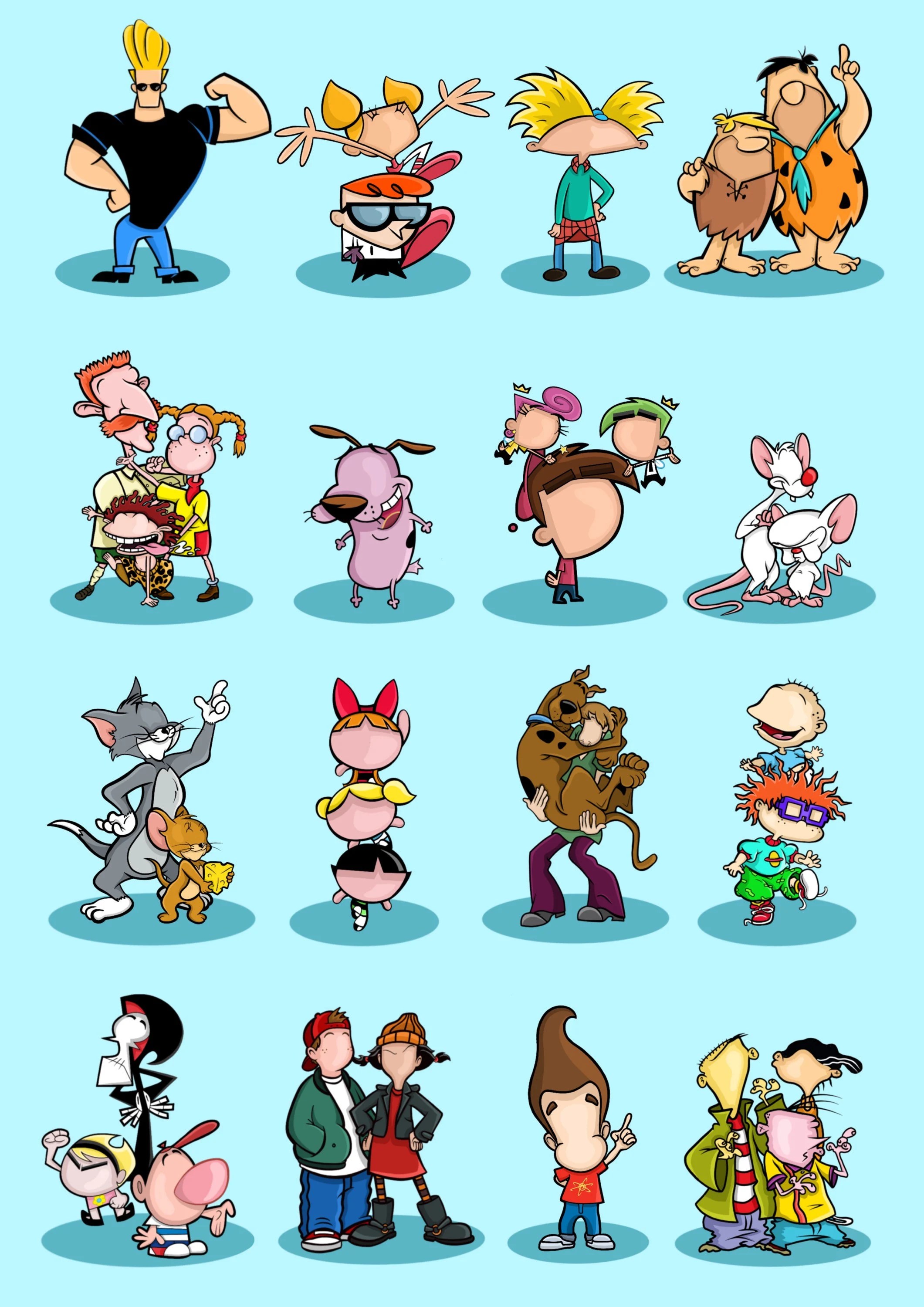 Art & Collectibles Drawing & Illustration Digital 90s Cartoon characters