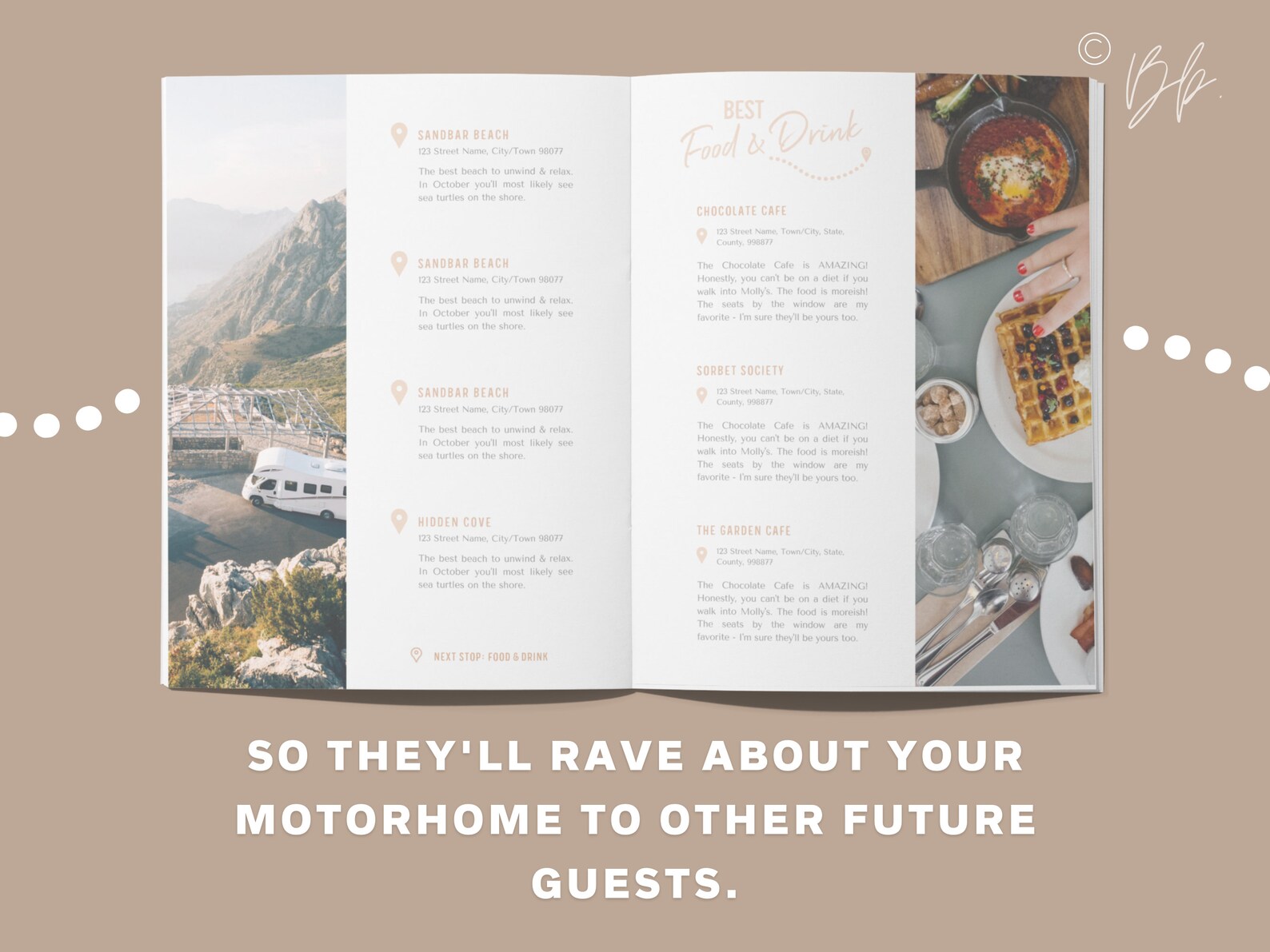Motorhome Airbnb Template Bed and Breakfast Visitors Book