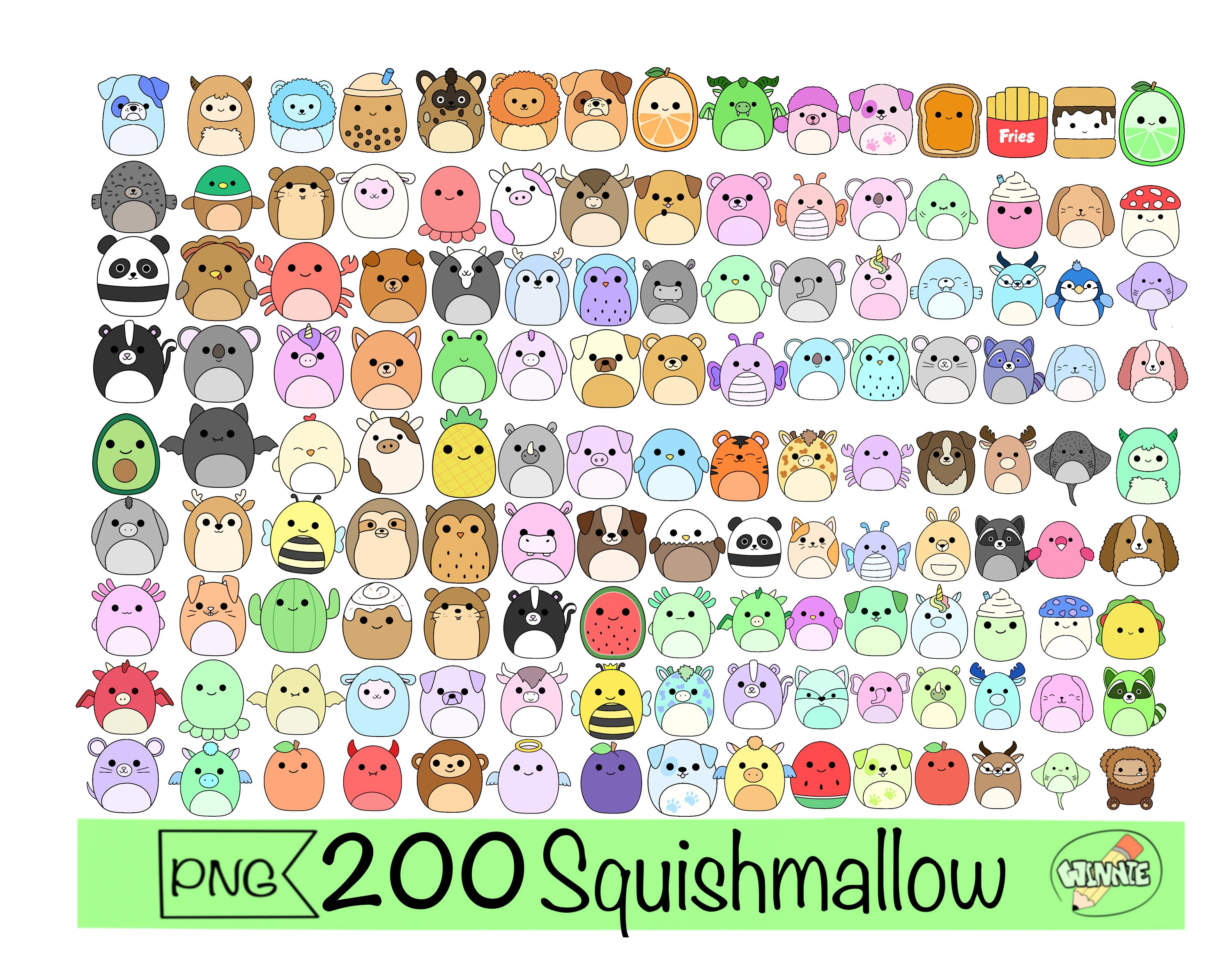 Squishmallow Png Clipart Cute Printable Sticker Squishmallow Etsy Ireland
