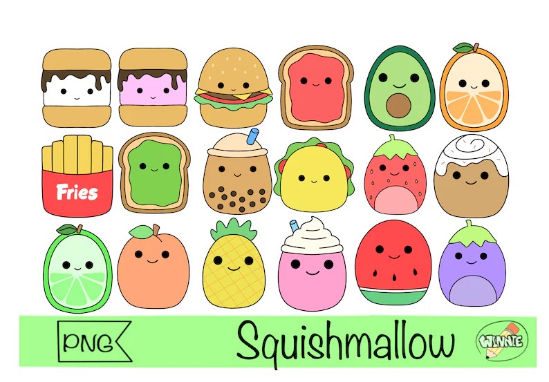 Squishmallow Png Food Cute Printable Stickers Squishmallow Etsy