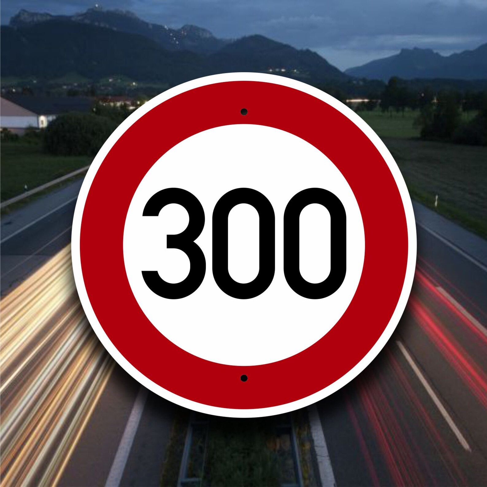 300 KPH Autobahn Sign Highway Speed Limit European Car Etsy