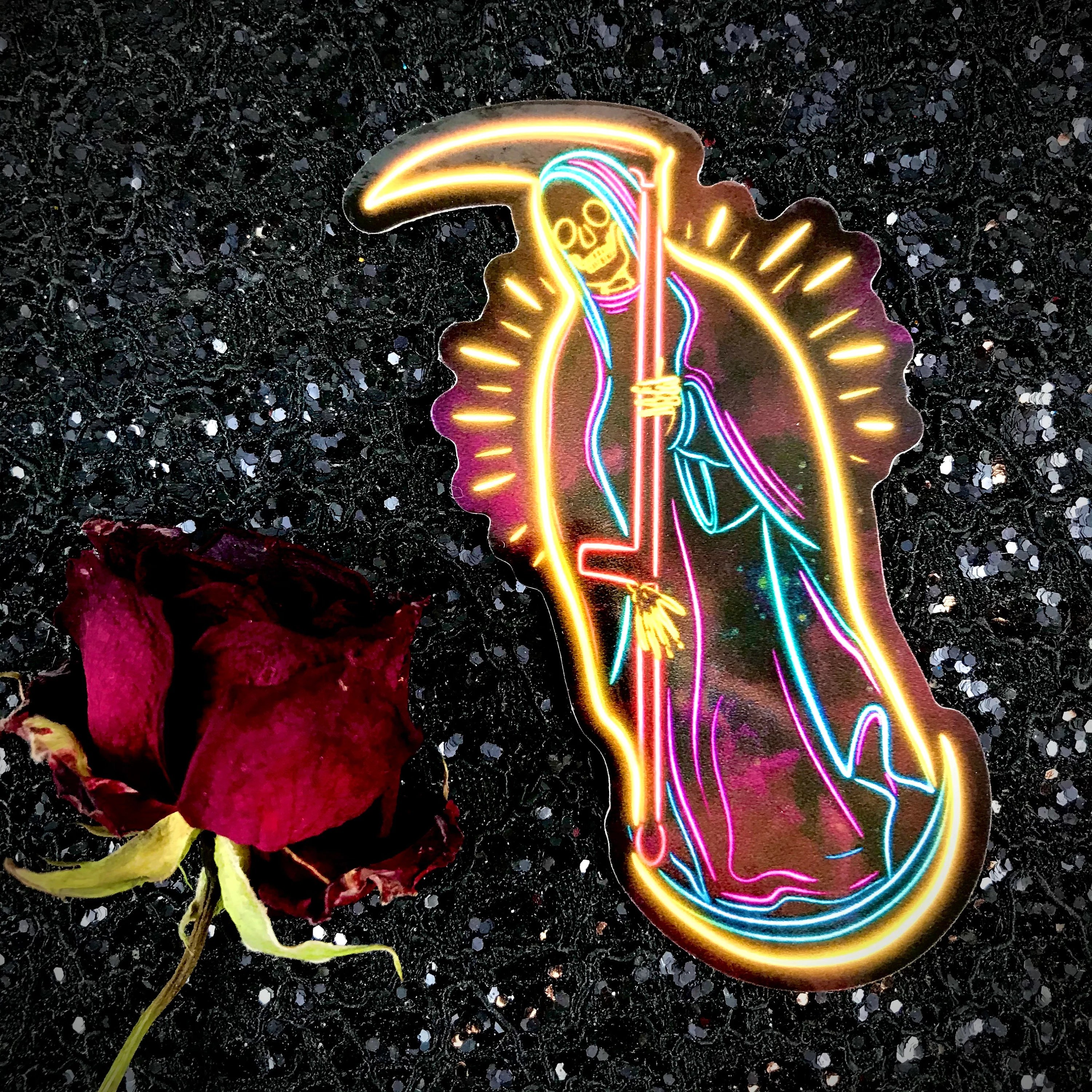 Santa Muerte Protection Sticker Etsy