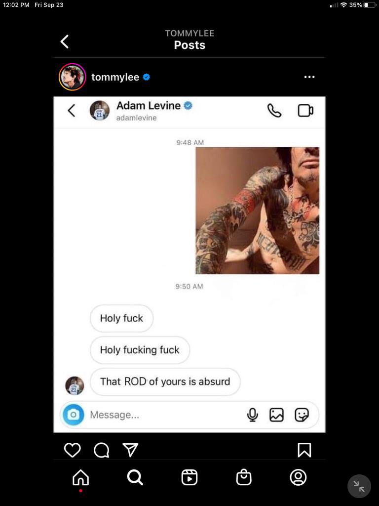 Tommy Lee getting DM’s from Adam Levine (Me Too) r/MotleyCrue