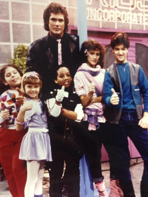 David Hasselhoff and the original cast of Kids Incorporated (198385ish