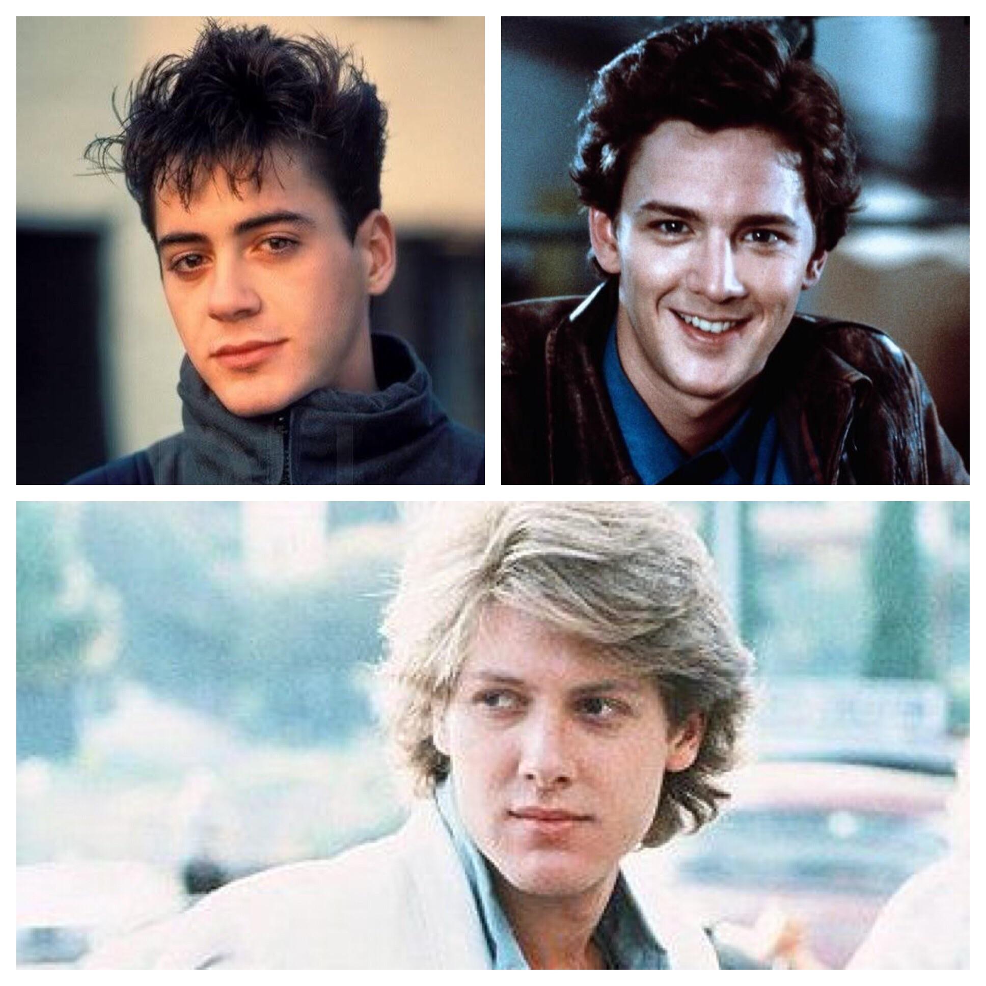 80’s movie heart throbs! Robert Downey Jr. , Andrew McCarthy and James