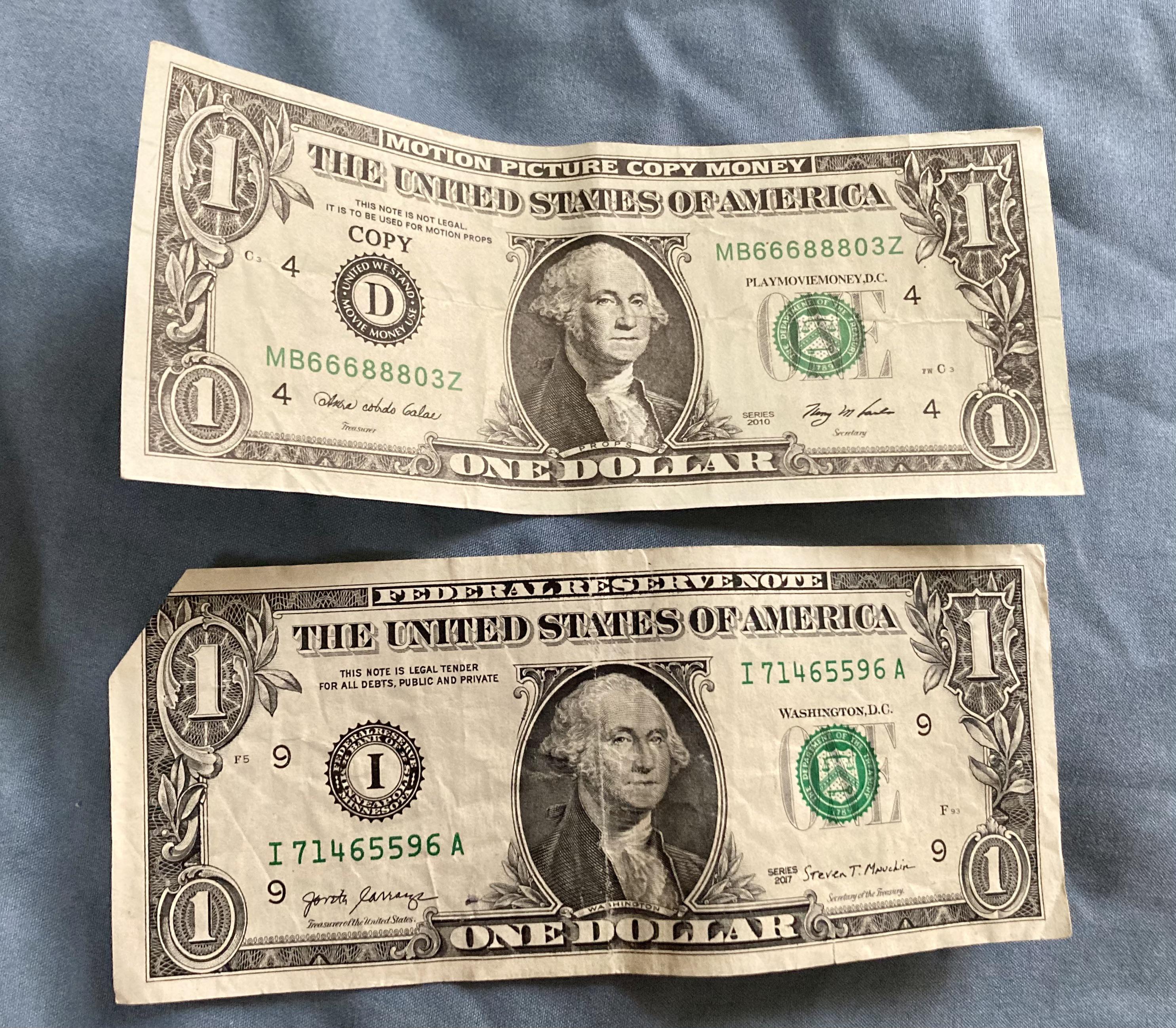 This fake 1 bill made for use in movies that ended up in my wallet