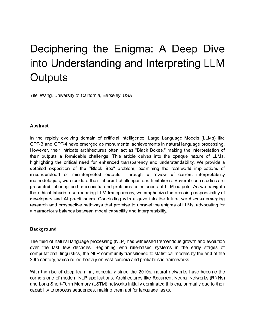 (PDF) Deciphering the Enigma A Deep Dive into Understanding and