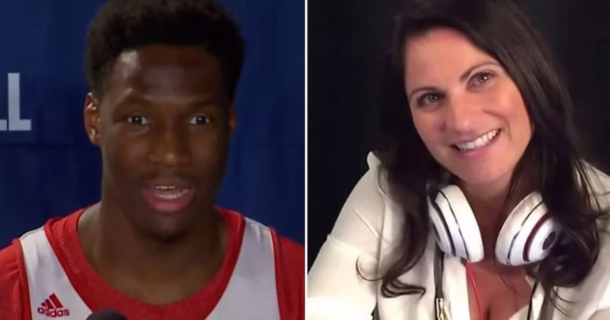 Watch basketball player end up redfaced after calling reporter
