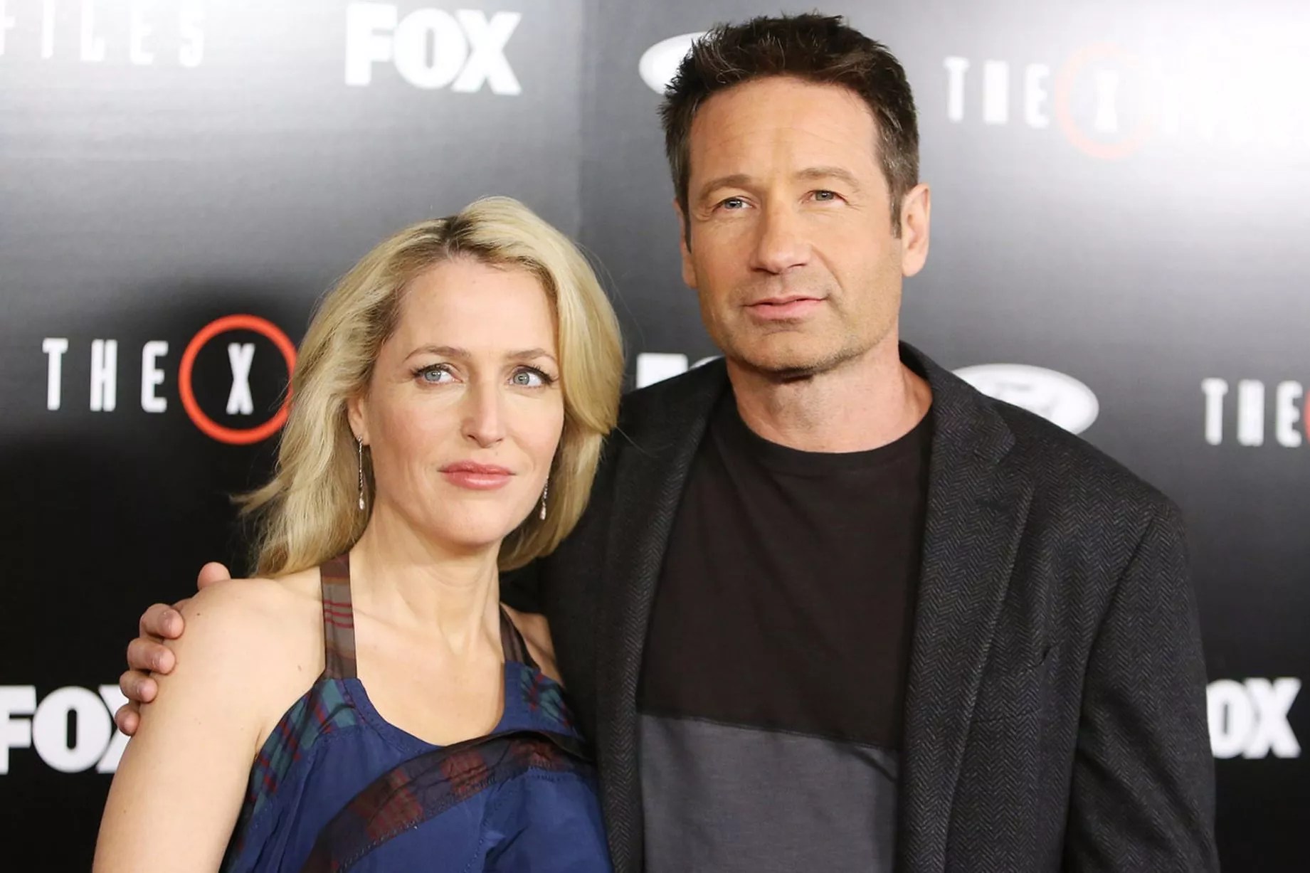 Gillian Anderson and David Duchovny arrive at the premiere of Fox's The