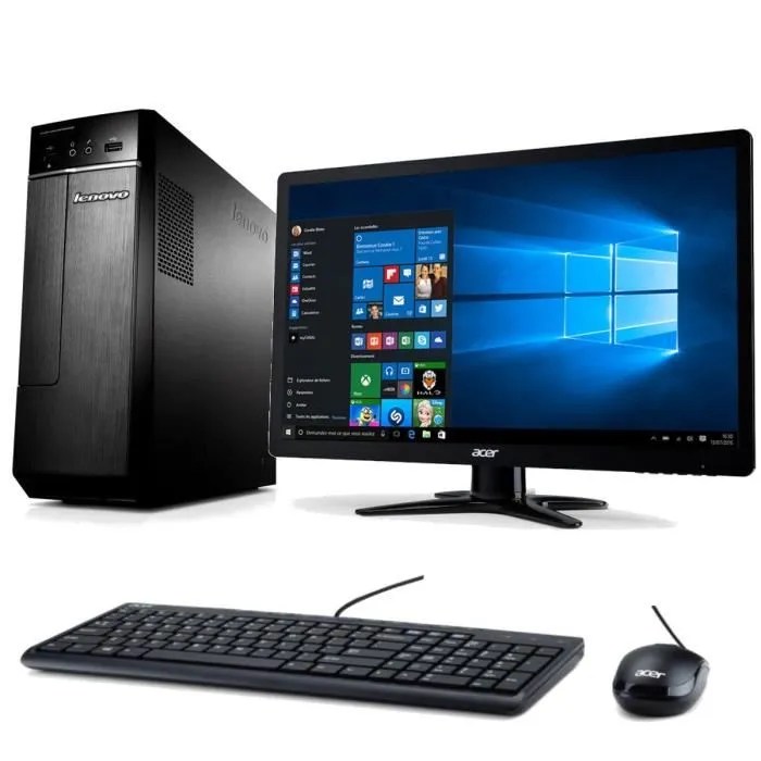 Lenovo PC de Bureau H3005 + Ecran Acer G226HQL 21,5" Full