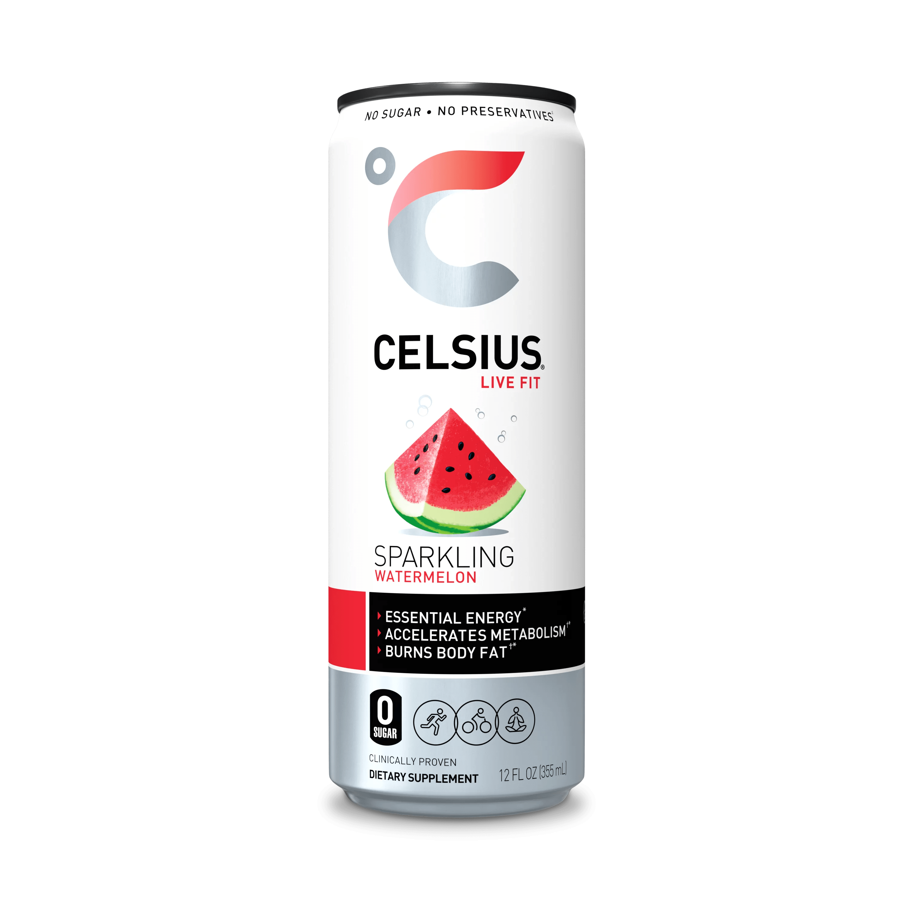CELSIUS Essential Energy Drink 12 Fl Oz, Sparkling Watermelon (Single