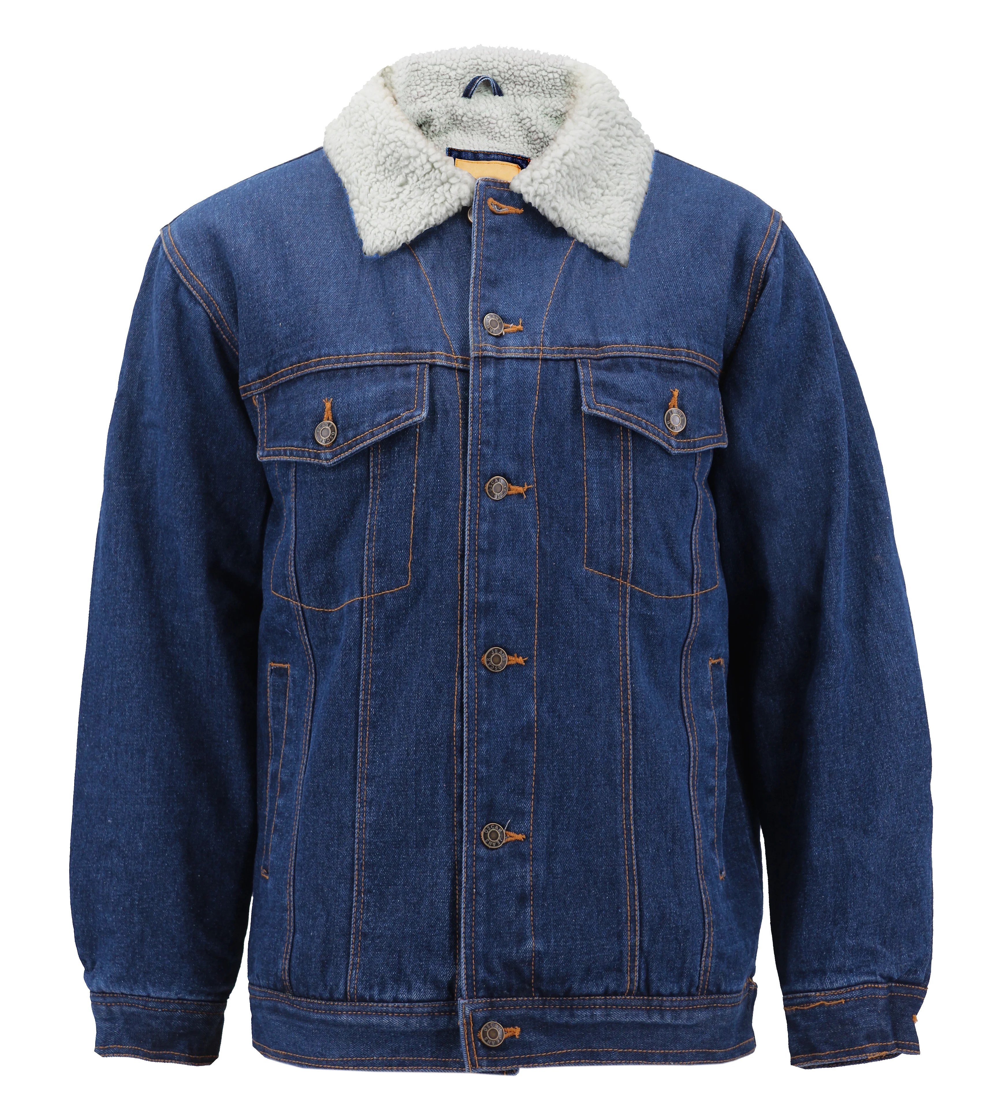 Men’s Classic Button Up Sherpa Fleece Lined Cotton Denim Trucker Jean