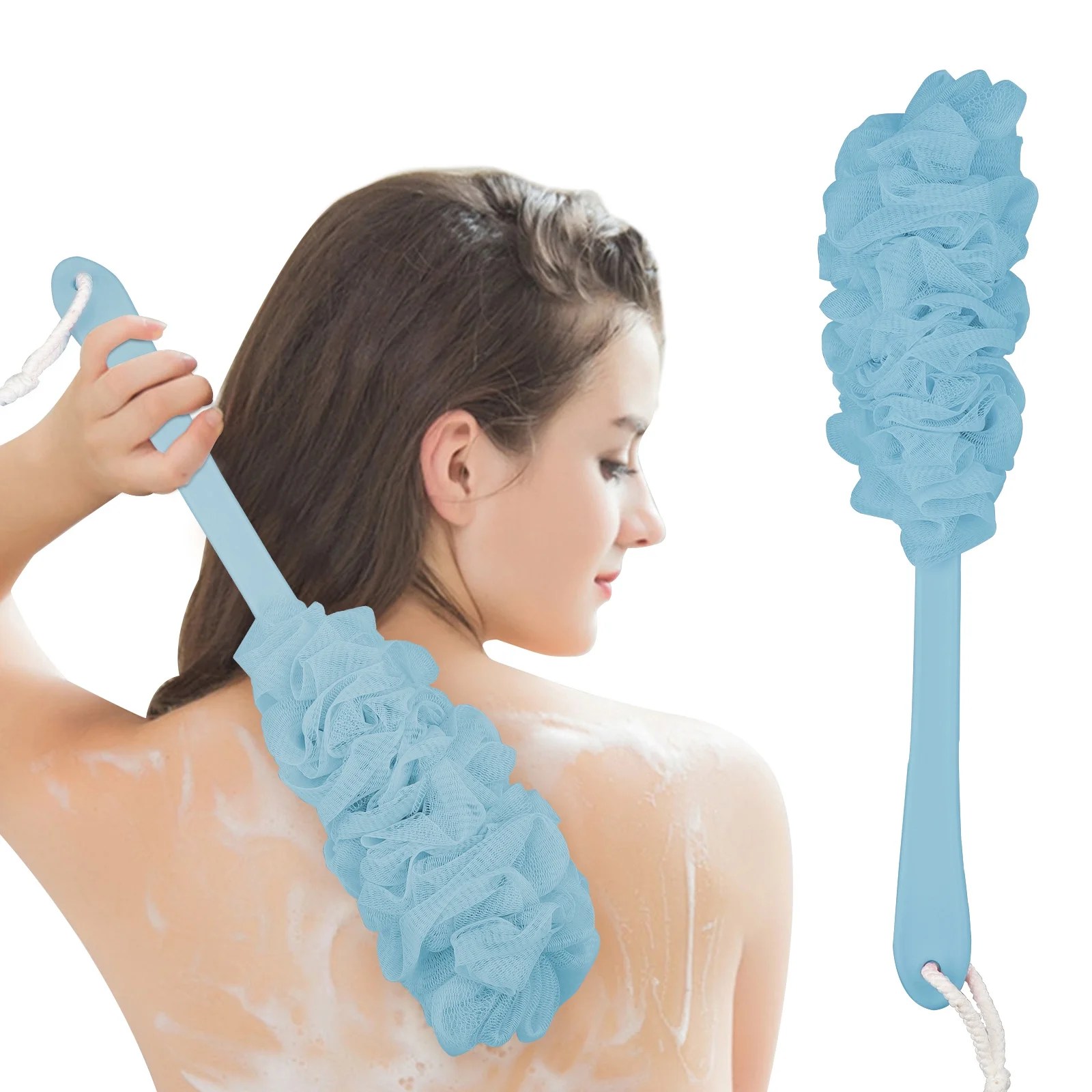 EEEkit Lufa Back Scrubber for Shower, Long Handle Bath Sponge Shower