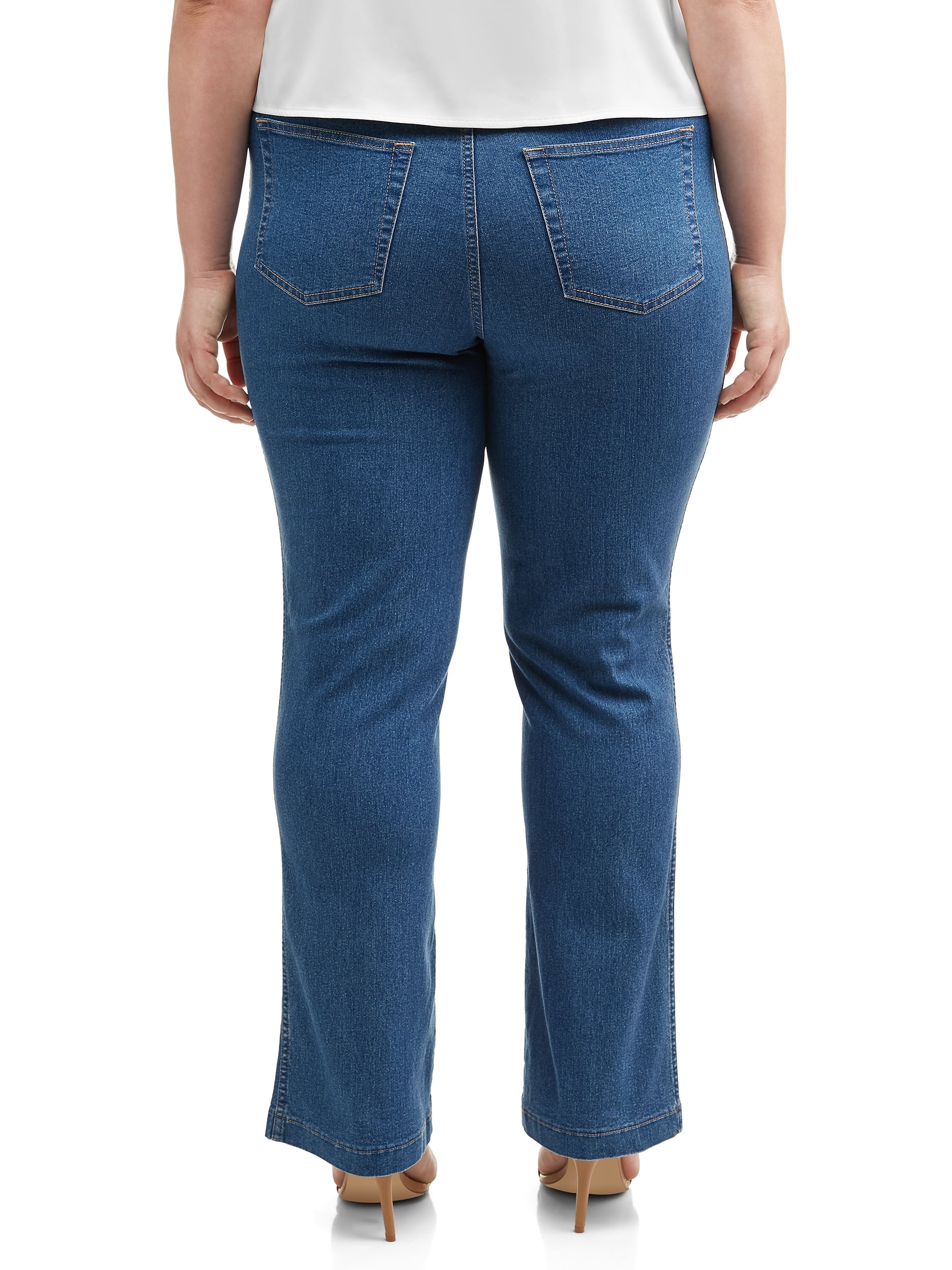 Just My Size Women's Plus 4Pocket Stretch Boot Cut PullOn Denim Jeans