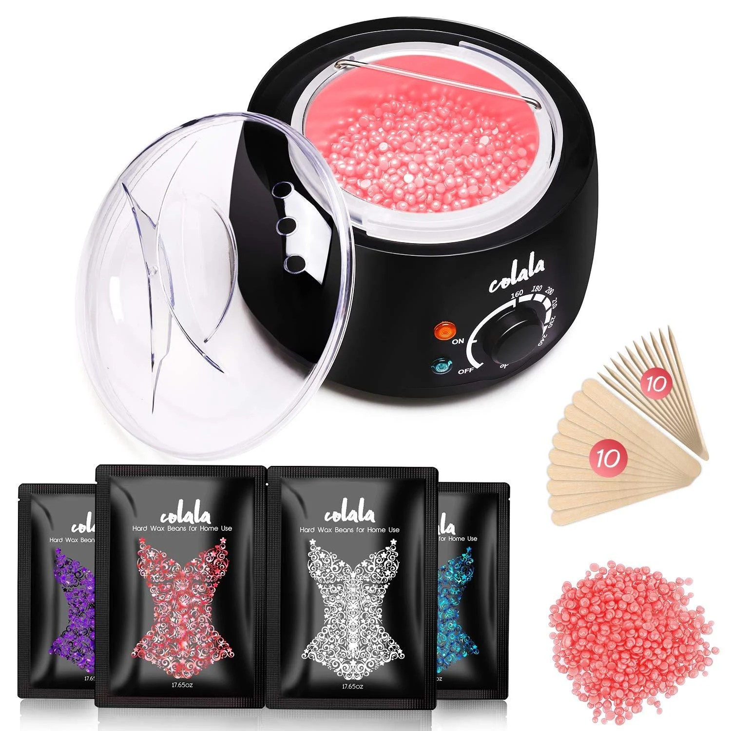 Waxing Kit, Hair Removal Home Waxing Kit with 4 Flavors Stripless Hard