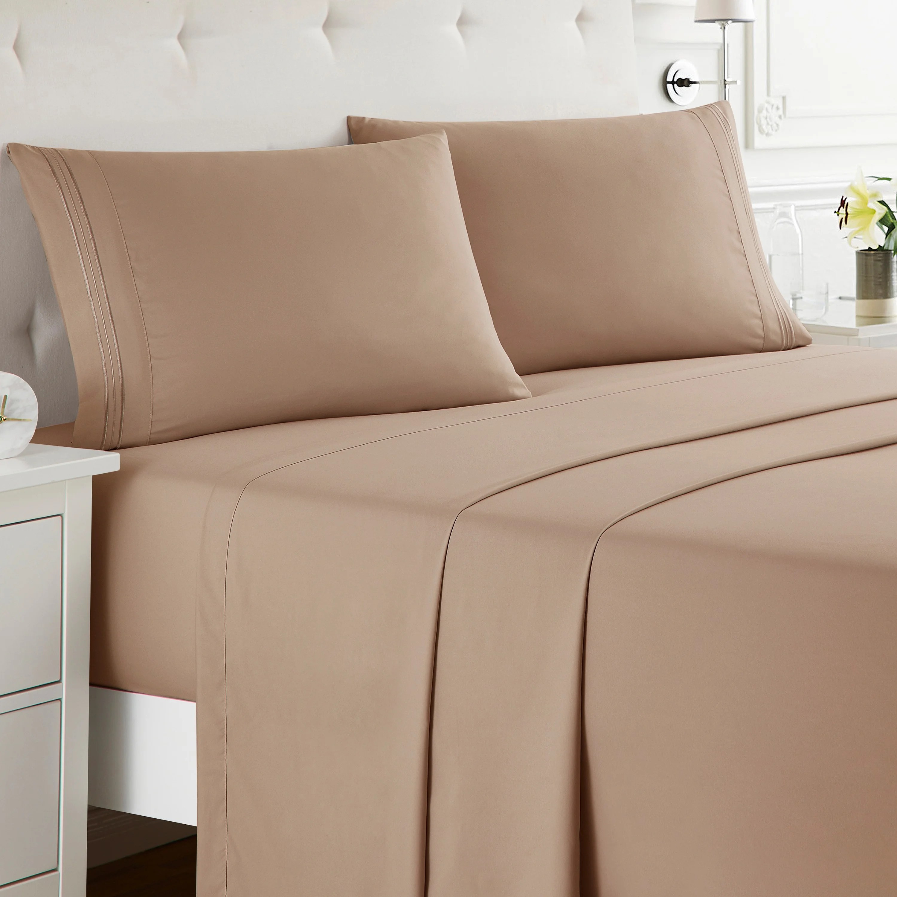 Clara Clark Deep Pocket 4 Piece Bed Sheets Set, Hotel Luxury Soft