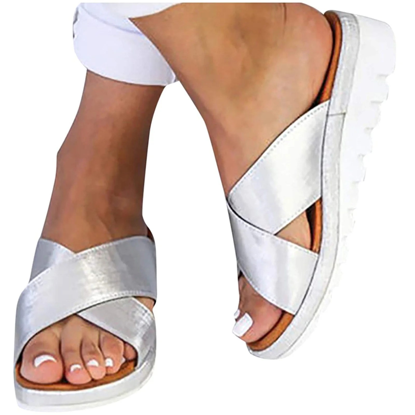 Mychoice Mchoice Sandals for Women Wide Width,2021 Comfy Platform