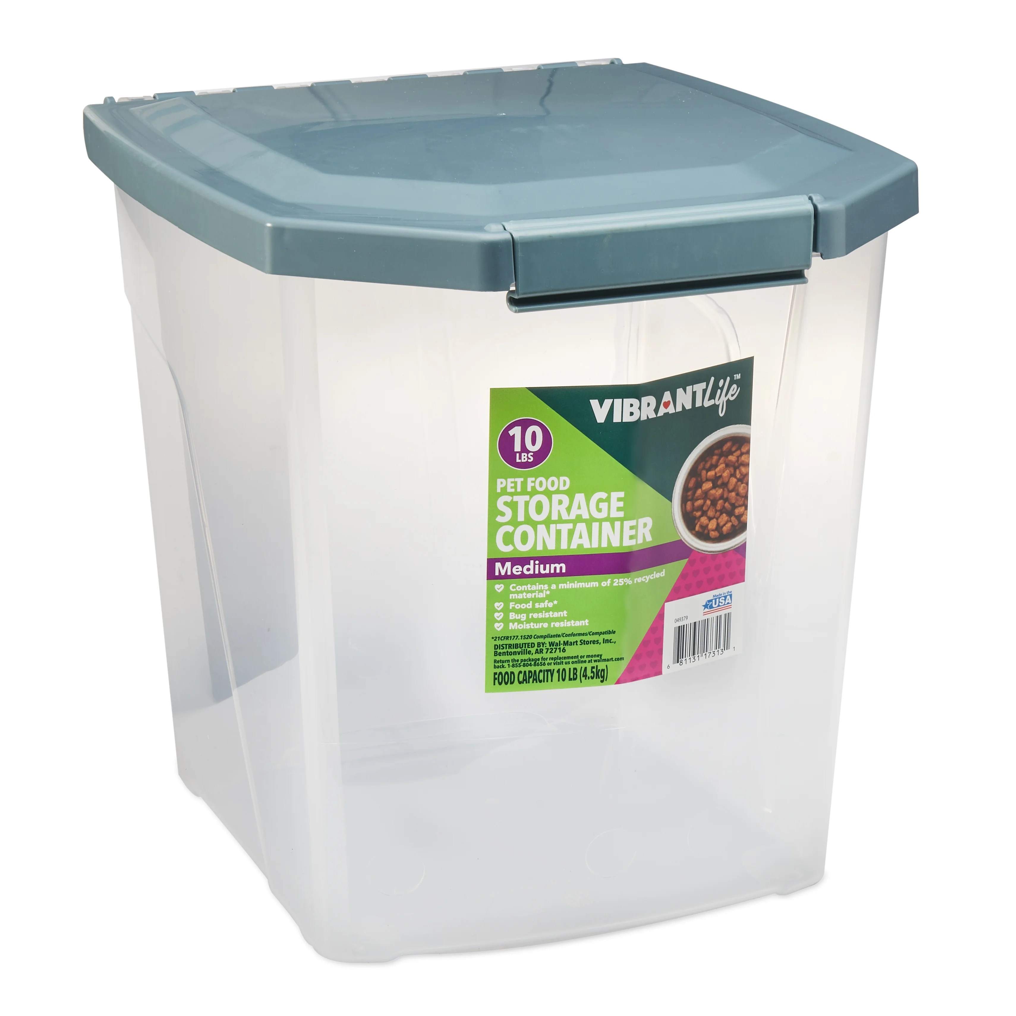Vibrant Life Pet Food Storage Container, Medium, 10 lb