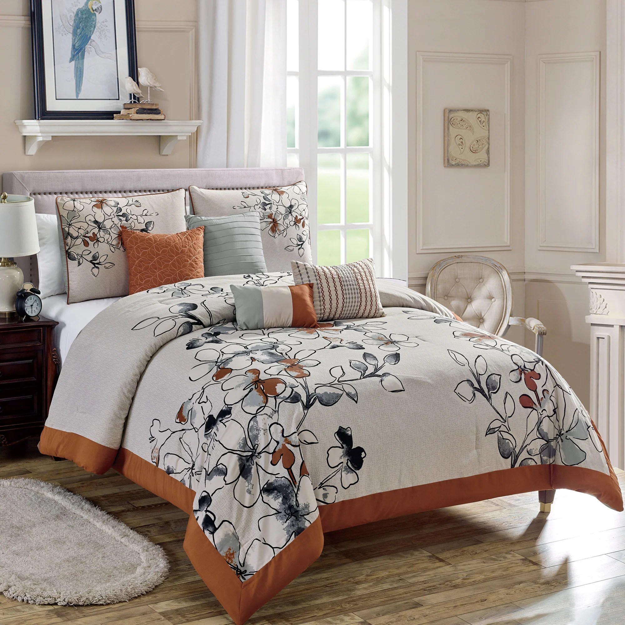 HGMart Bedding Comforter Set Bed In A Bag 7 Piece Luxury Printed