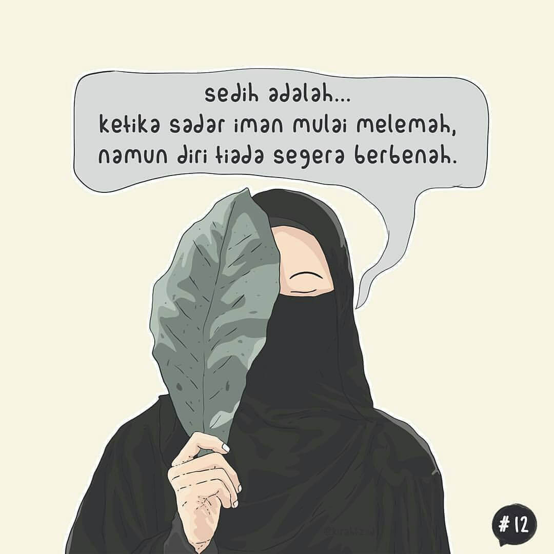 Gambar Kartun Muslimah Dengan Kata Kata Sedih