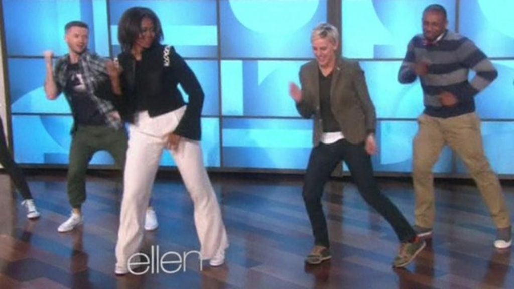 Michelle Obama shows off her dance moves with host Ellen BBC News
