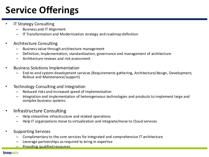 Innowix IT Architecture Consulting Services Overview