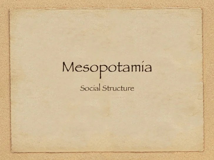 Mesopotamian social structure
