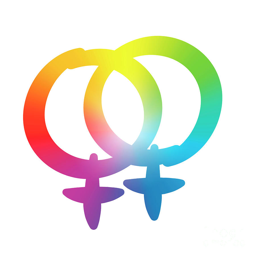 Lesbian Love Symbol Rainbow Colors Digital Art by Peter Hermes Furian Fine Art America