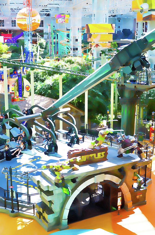 ShellShock Ride at Nickelodeon Universe at MOA Painting by Jeelan Clark