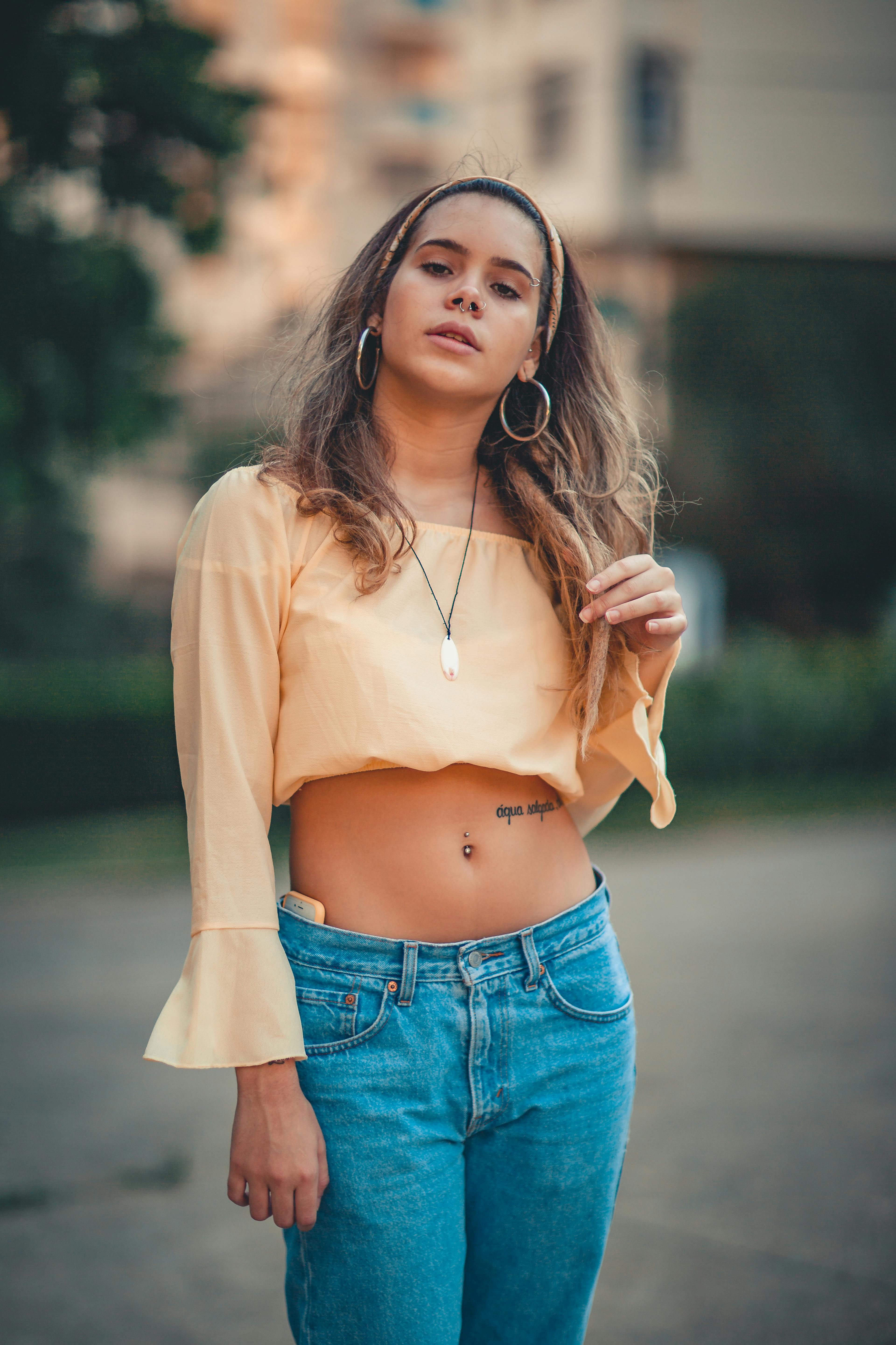 Woman Wearing A Crop Top · Free Stock Photo