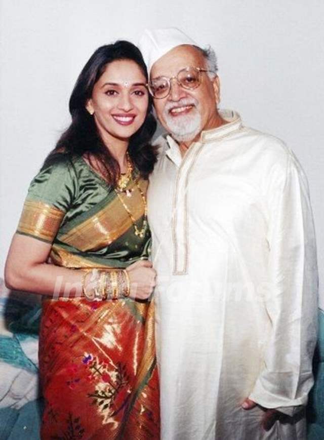 Madhuri Dixit with her father Photo