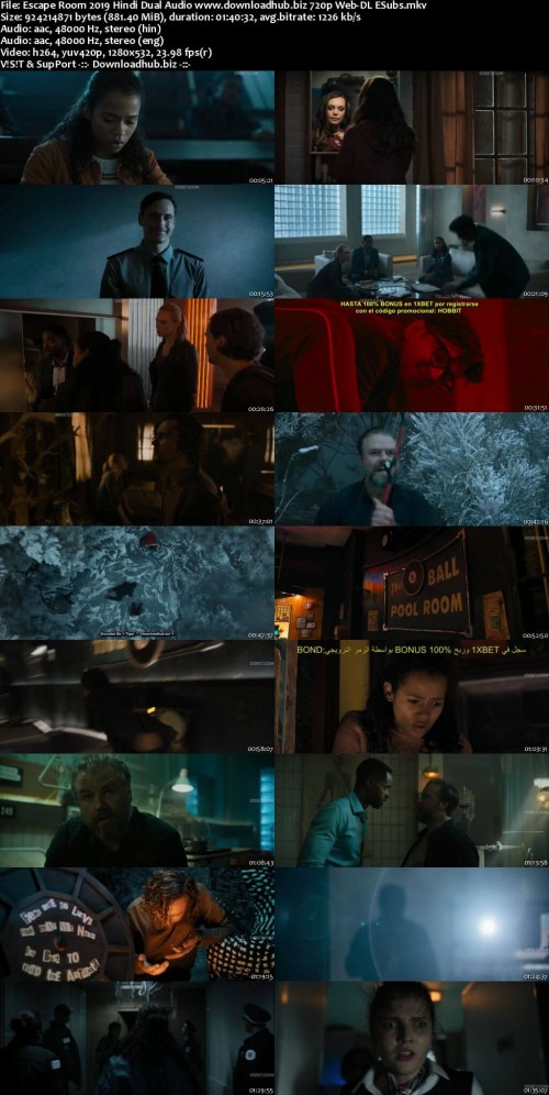 Escape Room 2019 Hindi Dual Audio 720p Web DL ESubs