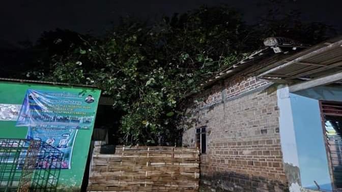 Angin Kencang di Trenggalek, Dua Bangunan Rusak Ditimpa Pohon 1 Atap sekolah PAUD yang tertimpa pohon tumbang